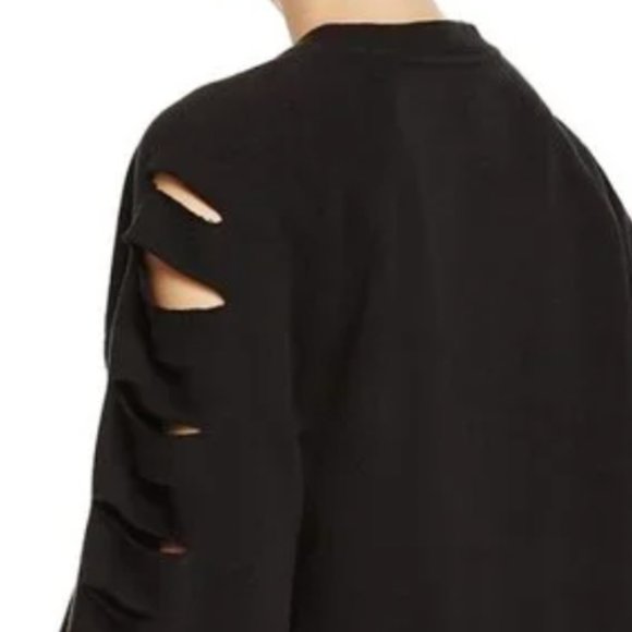 Guns N' Roses Graphic Distressed Cut-Out Sweatshirt, Black L NWT - Picture 2 of 7